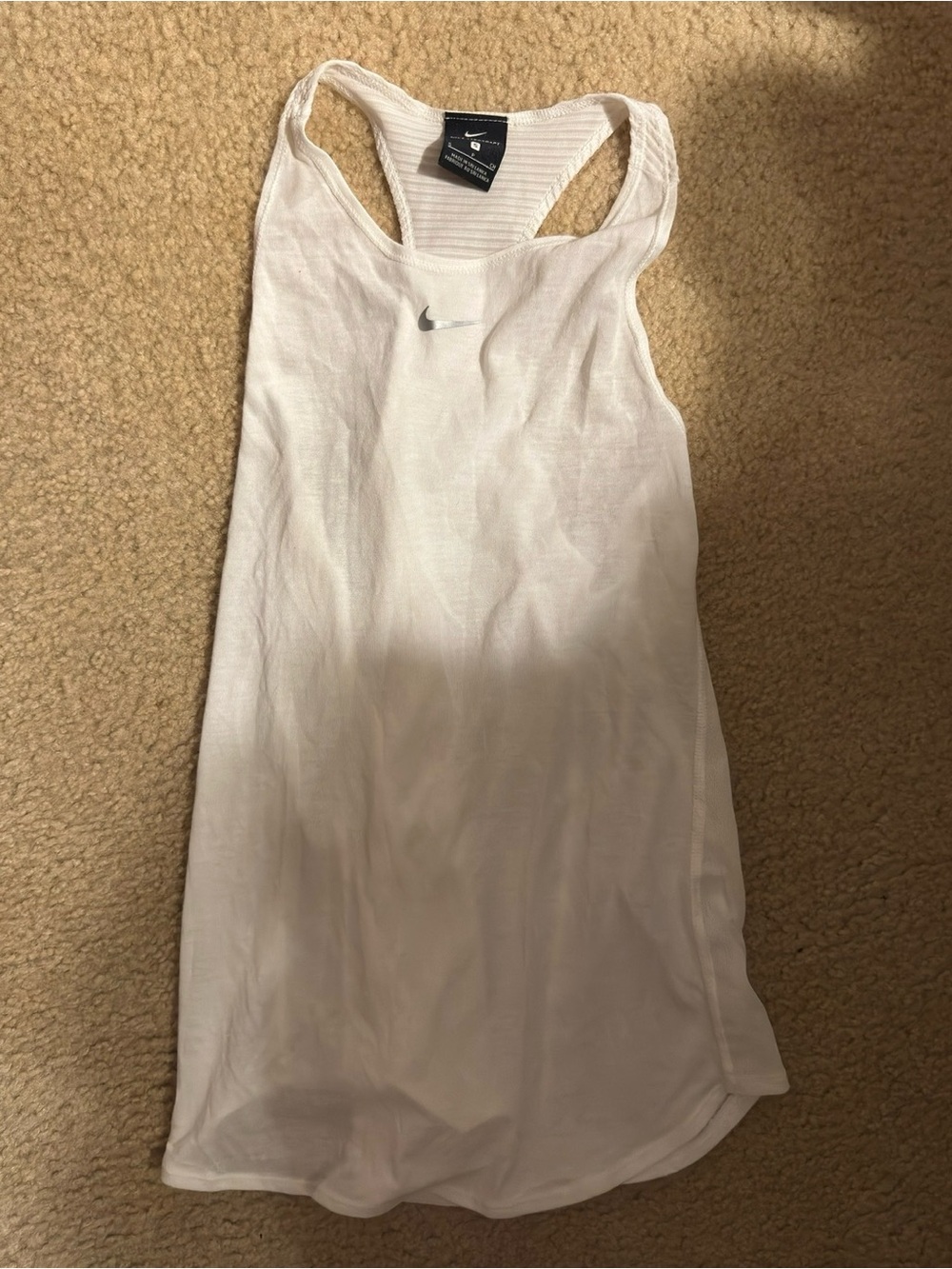 Nike White Racerback Performance Tank